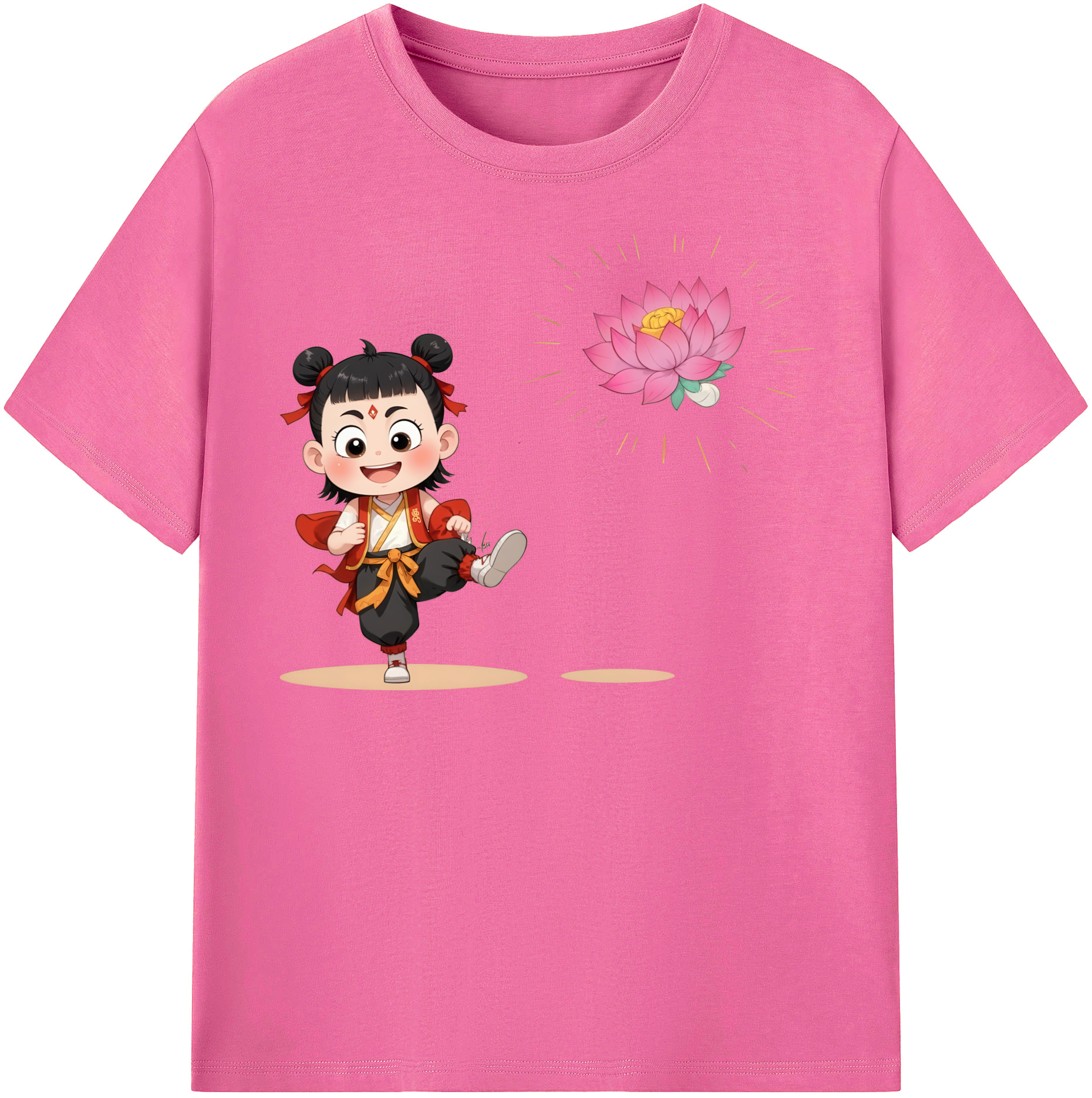 （画像用） Ne Zha 2 ナタ 魔童の大暴れ レディースカジュアルプリントTシャツ（綿100％）